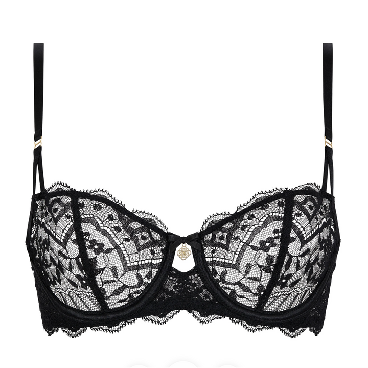 Aubade Love Vertigo Half Cup Bra in Black 7IF14-Bras-Aubade Paris-BLACK-32-B-Anna Bella Fine Lingerie, Reveal Your Most Gorgeous Self!