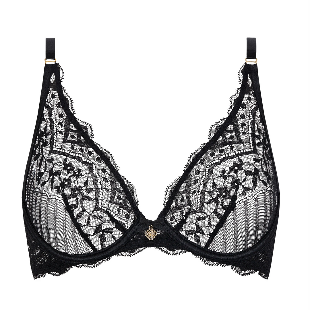 Aubade Love Vertigo Triangle Bra in Black 7IF12-Bras-Aubade Paris-BLACK-32-F-Anna Bella Fine Lingerie, Reveal Your Most Gorgeous Self!