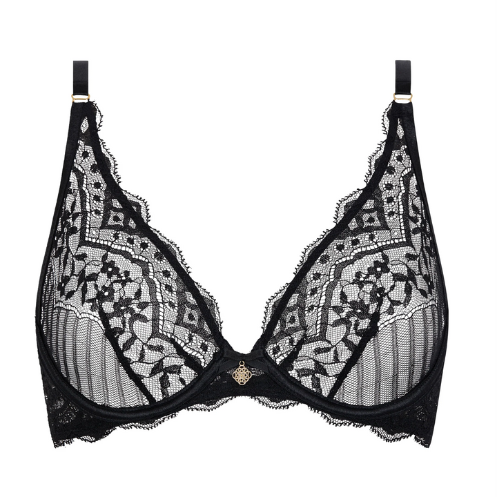 Aubade Love Vertigo Triangle Bra in Black 7IF12-Bras-Aubade Paris-BLACK-32-F-Anna Bella Fine Lingerie, Reveal Your Most Gorgeous Self!