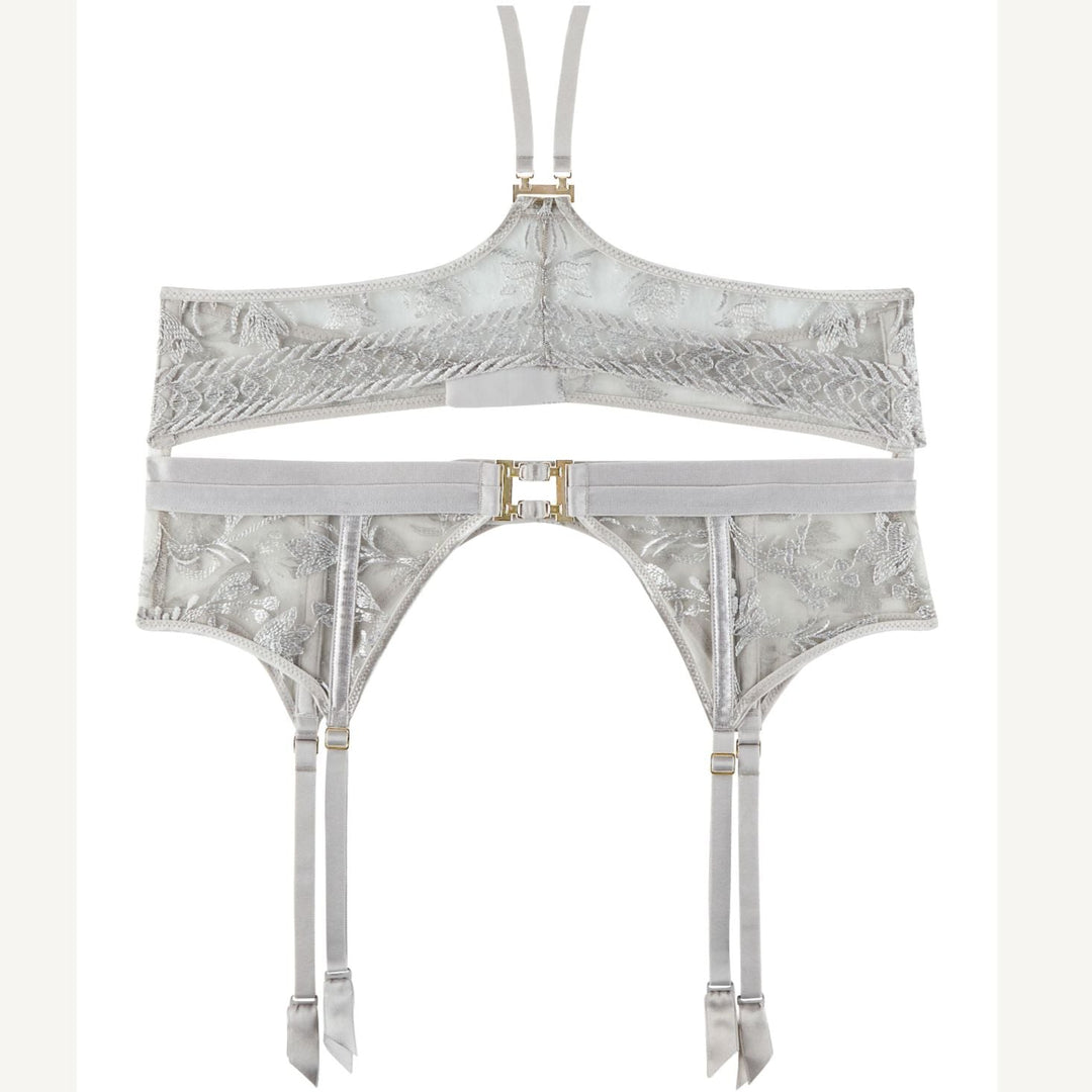 Aubade Magnetic Spell Suspender Belt 2D50 in Platinum-Garter Belt-Aubade Paris-Platinum-XSmall-Anna Bella Fine Lingerie, Reveal Your Most Gorgeous Self!