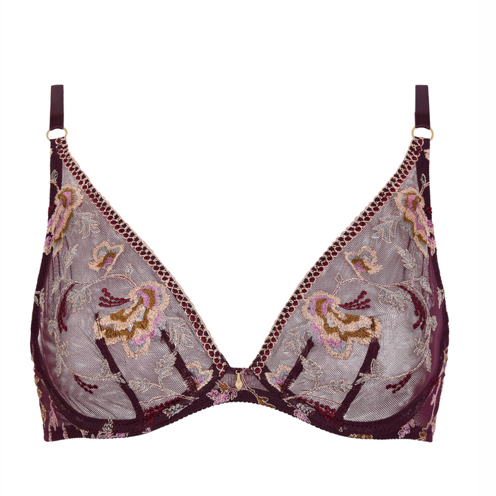 Aubade Midnight Opera Underwire Triangle Bra 7DF12 in Secret Purple-Bras-Aubade Paris-Secret Purple-32-B-Anna Bella Fine Lingerie, Reveal Your Most Gorgeous Self!