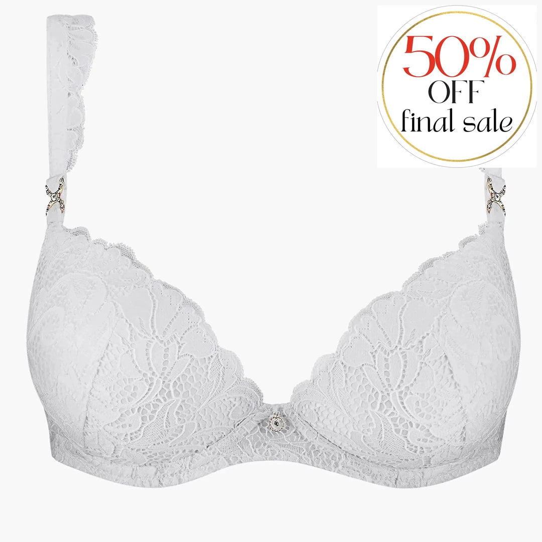 Aubade Mon Bijou Moulded Plunge Bra in Blanc UAN08-6-Bras-Aubade Paris-Blanc-34-A-Anna Bella Fine Lingerie, Reveal Your Most Gorgeous Self!