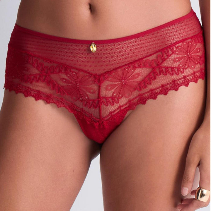 Aubade Mystery of Love Cheeky Brief 6A70-Panties-Aubade Paris-Cherry-XSmall-Anna Bella Fine Lingerie, Reveal Your Most Gorgeous Self!