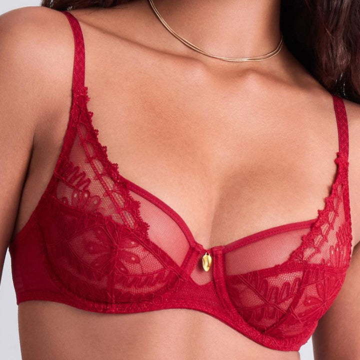 Aubade Mystery of Love Full Cup Bra 6AN13-Bras-Aubade Paris-Cherry-34-D-Anna Bella Fine Lingerie, Reveal Your Most Gorgeous Self!