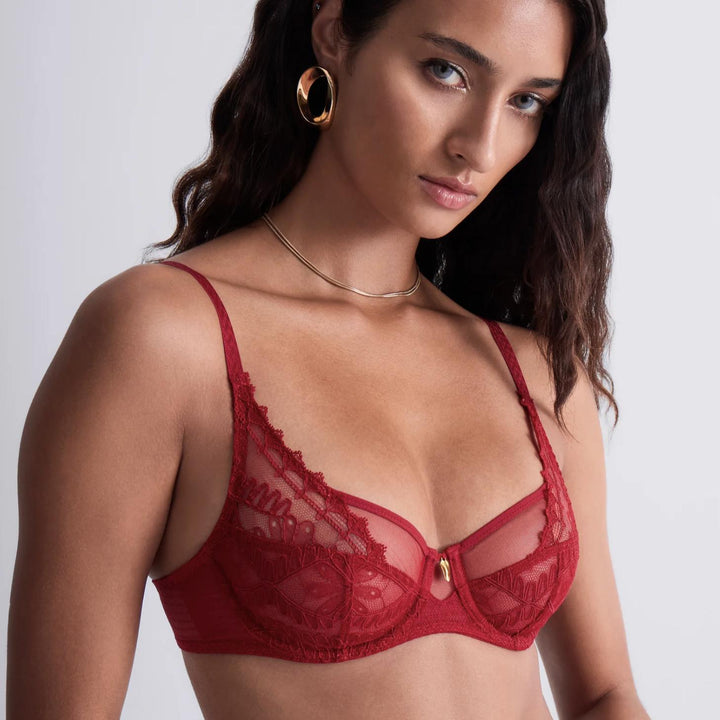Aubade Mystery of Love Full Cup Bra 6AN13-Bras-Aubade Paris-Cherry-34-D-Anna Bella Fine Lingerie, Reveal Your Most Gorgeous Self!