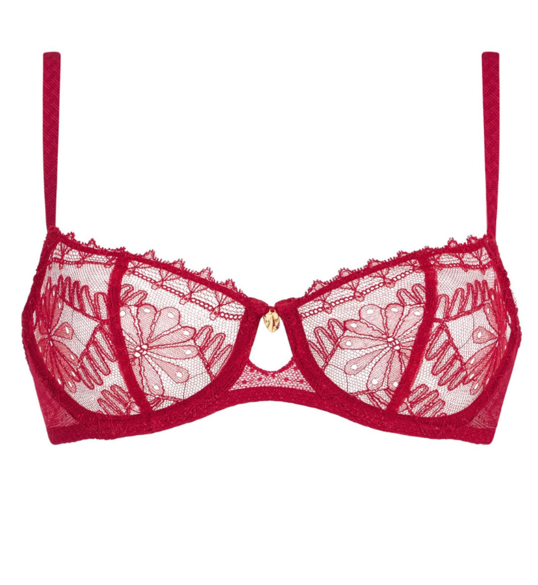Aubade Mystery of Love Half Cup Bra 6AF14-Bras-Aubade Paris-Cherry-32-B-Anna Bella Fine Lingerie, Reveal Your Most Gorgeous Self!