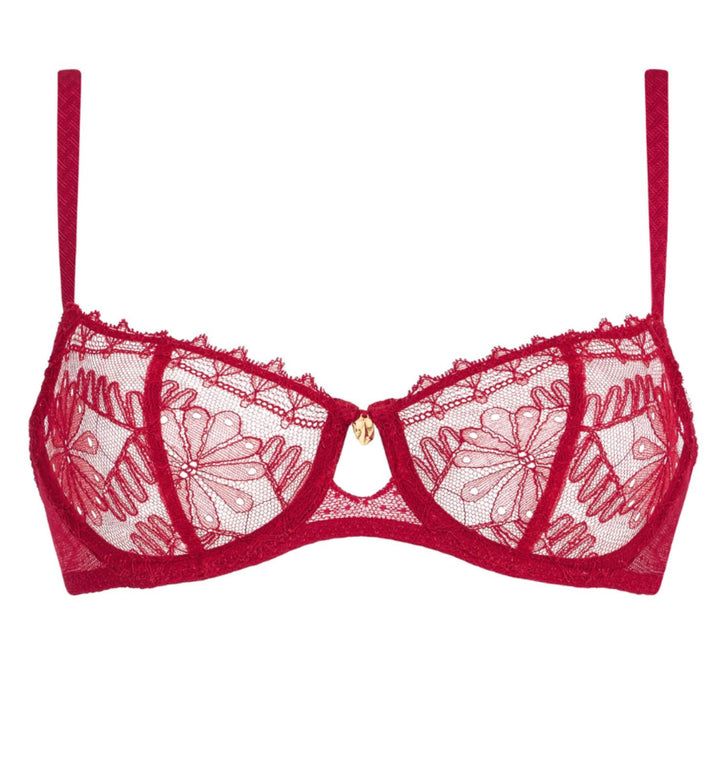 Aubade Mystery of Love Half Cup Bra 6AF14-Bras-Aubade Paris-Cherry-32-B-Anna Bella Fine Lingerie, Reveal Your Most Gorgeous Self!
