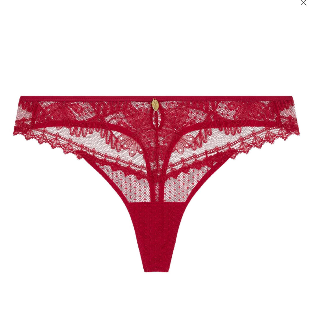 Aubade Mystery of Love Thong 6A26-Panties-Aubade Paris-Cherry-XSmall-Anna Bella Fine Lingerie, Reveal Your Most Gorgeous Self!
