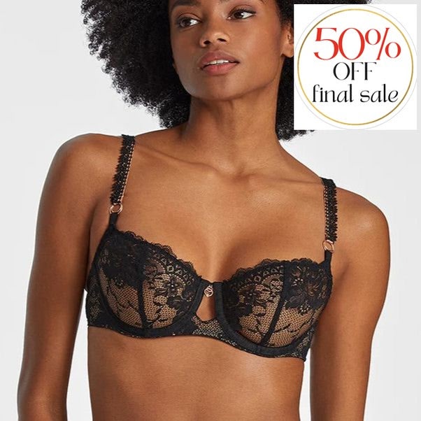 Aubade Night Bird Half Cup Bra RDF14-Bras-Aubade Paris-Black-32-B-Anna Bella Fine Lingerie, Reveal Your Most Gorgeous Self!