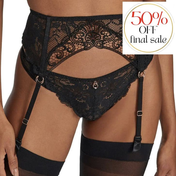 Aubade Night Bird Waist Cincher RD52 in Black-Garter Belt-Aubade Paris-Black-XSmall-Anna Bella Fine Lingerie, Reveal Your Most Gorgeous Self!
