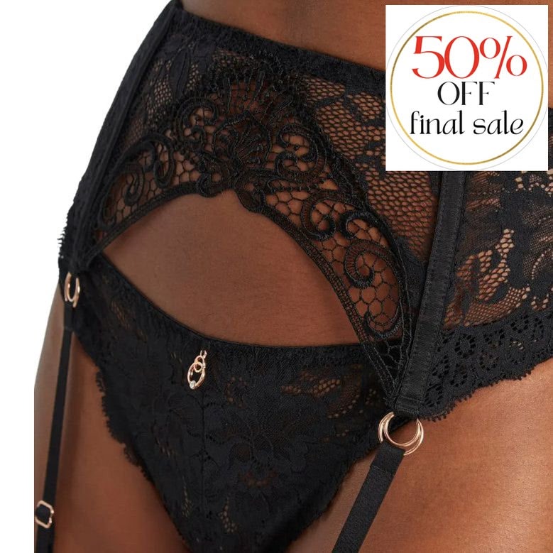Aubade Night Bird Waist Cincher RD52 in Black-Garter Belt-Aubade Paris-Black-XSmall-Anna Bella Fine Lingerie, Reveal Your Most Gorgeous Self!