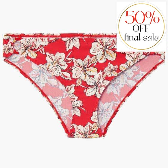 Aubade Parfums D'Ete' Brazilian Bikini Brief In Red TU22-Anna Bella Fine Lingerie-Floral Sanguine Red-XSmall-