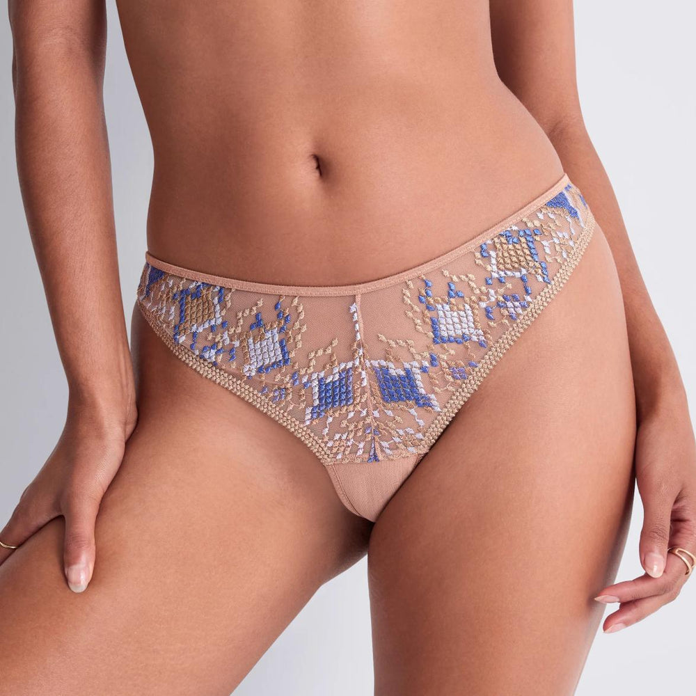 Aubade Poetic Delight Tanga 6G26-Panties-Aubade Paris-Skyway-XSmall-Anna Bella Fine Lingerie, Reveal Your Most Gorgeous Self!