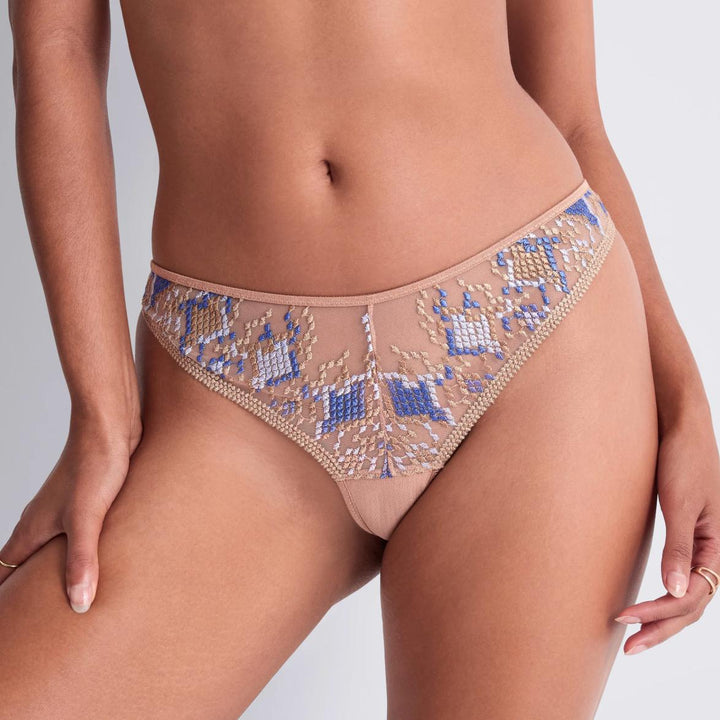 Aubade Poetic Delight Tanga 6G26-Panties-Aubade Paris-Skyway-XSmall-Anna Bella Fine Lingerie, Reveal Your Most Gorgeous Self!