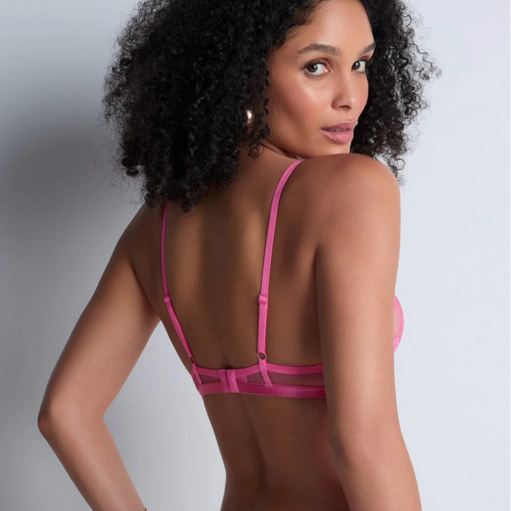 Aubade Rules of Attraction Triangle Bra in Exciting Pink 4BF12-Bras-Aubade Paris-Exciting Pink-32-B-Anna Bella Fine Lingerie, Reveal Your Most Gorgeous Self!