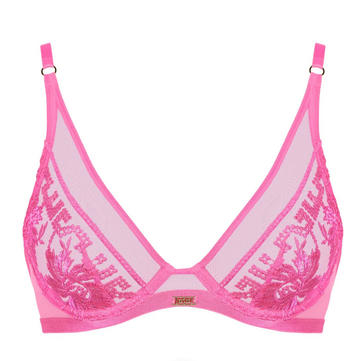 Aubade Rules of Attraction Triangle Bra in Exciting Pink 4BF12-Bras-Aubade Paris-Exciting Pink-32-B-Anna Bella Fine Lingerie, Reveal Your Most Gorgeous Self!