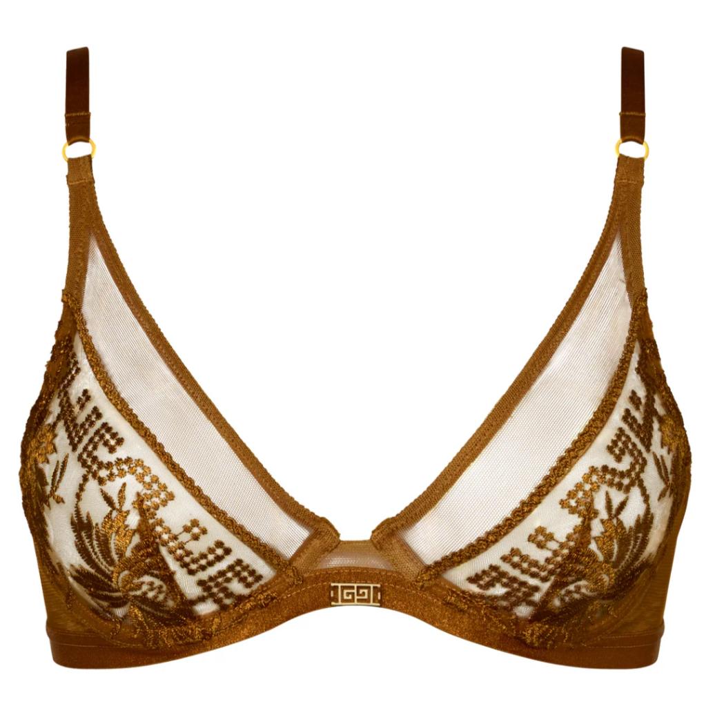 Aubade Rules of Attraction Triangle Bra in Golden Shadow 4BF12-Bras-Aubade Paris-Golden Shadow-32-B-Anna Bella Fine Lingerie, Reveal Your Most Gorgeous Self!