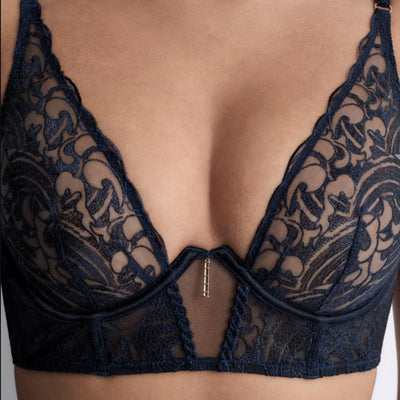 Aubade Satin Memories Bustier Bra 5C36 in Deep Sea-Bras-Aubade Paris-Deep Sea-30-E-Anna Bella Fine Lingerie, Reveal Your Most Gorgeous Self!