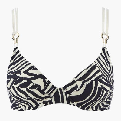 Aubade Savannah Mood 3/4 Cup Swim Top LV15-Anna Bella Fine Lingerie-Zebra-32-C