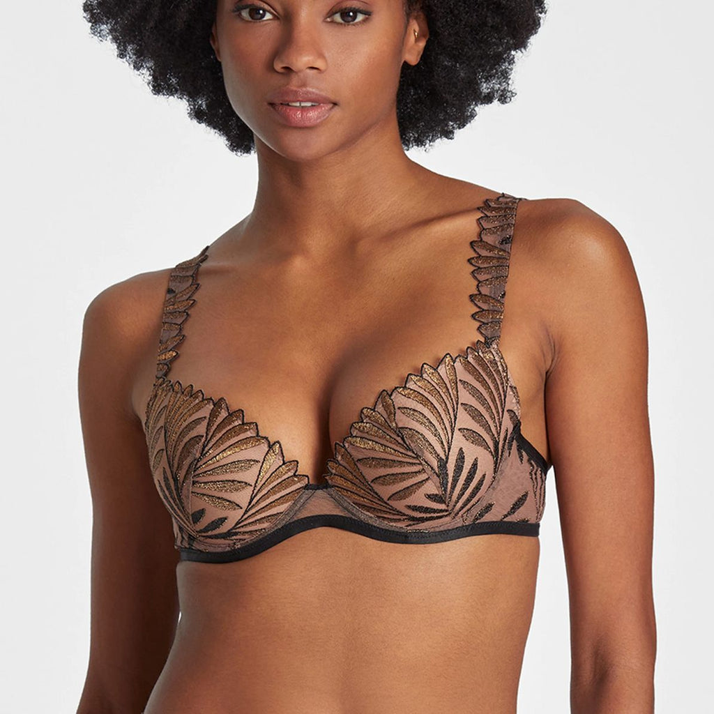 Sensory Illusion Golden Leaves Bralette - For Her from The Luxe Company UK