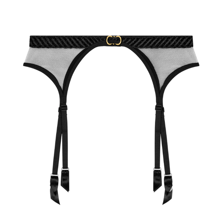 Aubade Sheer Emotion Garter Belt in Black 4M50-Garter Belt-Aubade Paris-Black-Medium-Anna Bella Fine Lingerie, Reveal Your Most Gorgeous Self!