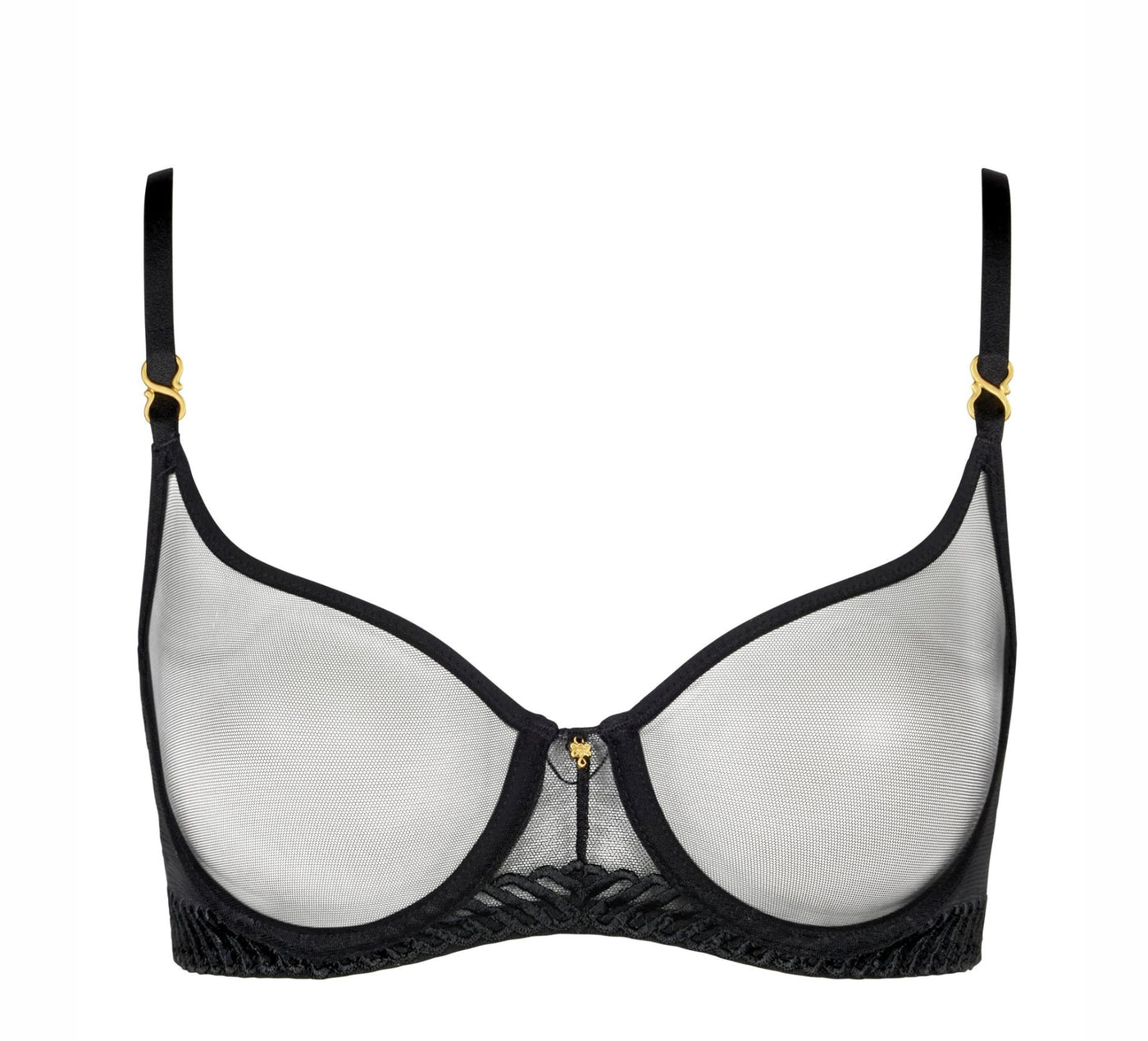 Aubade Sheer Emotion Half Cup Bra 4MF14 in Black-Anna Bella Fine Lingerie-Black-32-E