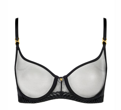 Aubade Sheer Emotion Half Cup Bra 4MF14 in Black-Anna Bella Fine Lingerie-Black-32-E