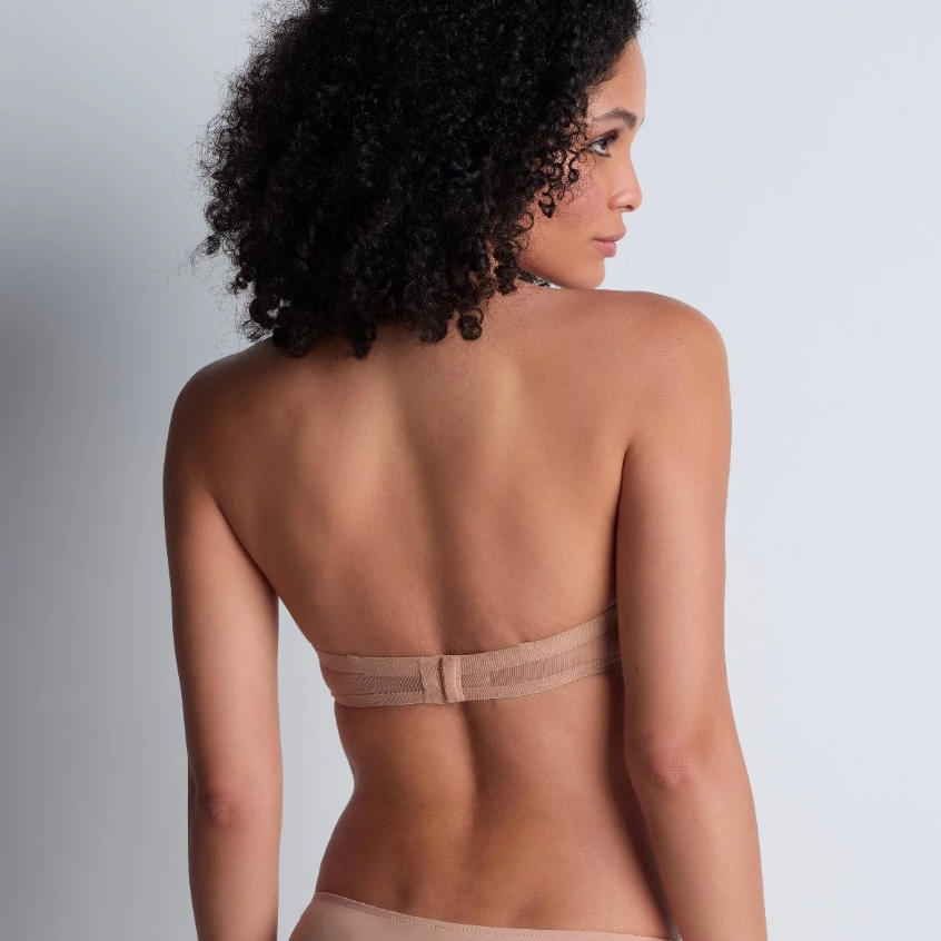 Aubade Sheer Emotion Moulded Push up Strapless Bra 4MP06-Strapless Bras-Aubade Paris-Sand-32-C-Anna Bella Fine Lingerie, Reveal Your Most Gorgeous Self!