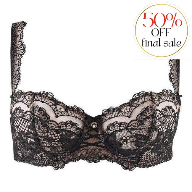 Aubade Soleil Nocturne Half Cup Bra ND14-Bras-Aubade Paris-Black-32-C-Anna Bella Fine Lingerie, Reveal Your Most Gorgeous Self!