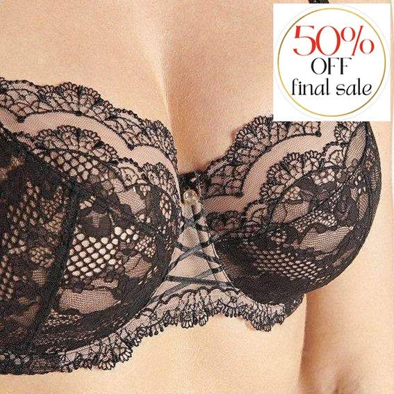 Aubade Soleil Nocturne Half Cup Bra ND14-Bras-Aubade Paris-Black-32-C-Anna Bella Fine Lingerie, Reveal Your Most Gorgeous Self!