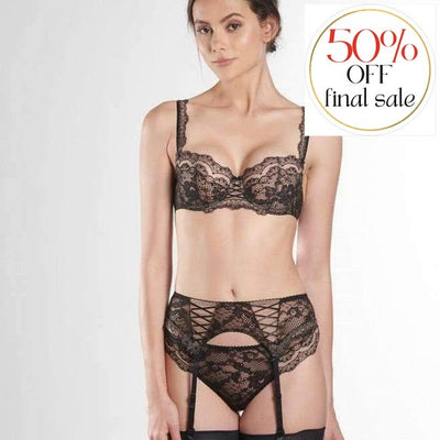 Aubade Soleil Nocturne Suspender Belt ND50-Anna Bella Fine Lingerie-Black-Small-