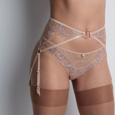 Aubade Sound of Heart Suspender Belt 4C50-Anna Bella Fine Lingerie-Lavender Aura-XSmall-