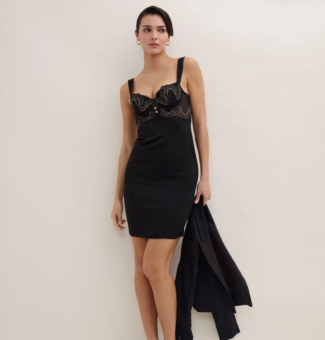 Aubade Splendor Of Senses Dress in Hypnotic Black 7E63-Seductive Accessories-Aubade Paris-Hypnotic Black-XSmall-Anna Bella Fine Lingerie, Reveal Your Most Gorgeous Self!