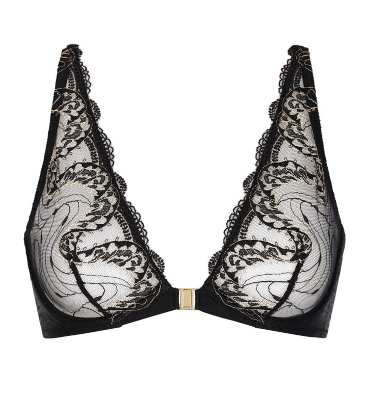 Aubade Splendor Of Senses Plunge Triangle Bra in Hypnotic Black 7EN12-Bras-Aubade Paris-Hypnotic Black-32-B-Anna Bella Fine Lingerie, Reveal Your Most Gorgeous Self!