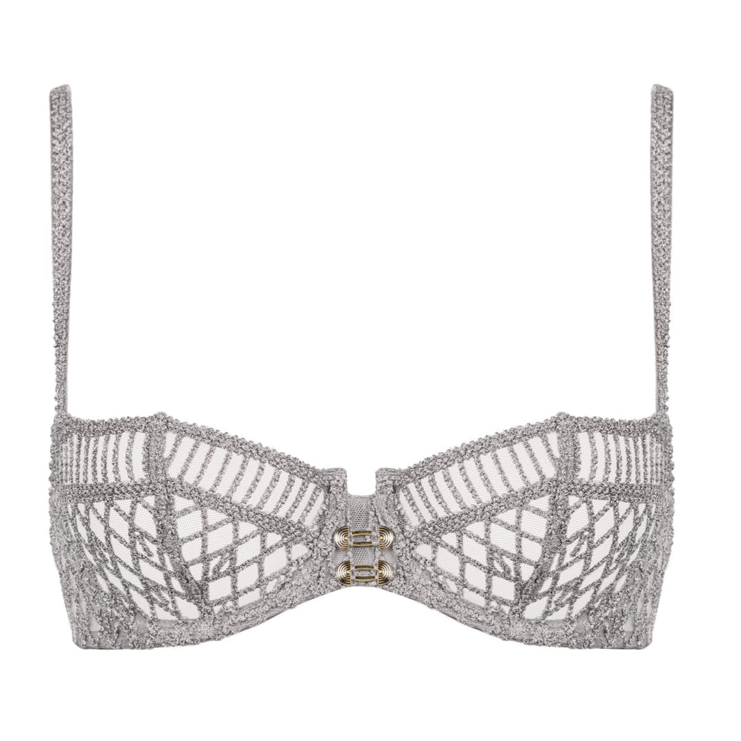 Aubade Stardust Dream Half Cup Bra 4DF14-Bras-Aubade Paris-Cosmos Silver-30-D-Anna Bella Fine Lingerie, Reveal Your Most Gorgeous Self!