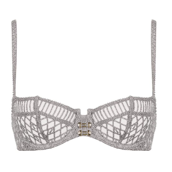 Aubade Stardust Dream Half Cup Bra 4DF14-Bras-Aubade Paris-Cosmos Silver-30-D-Anna Bella Fine Lingerie, Reveal Your Most Gorgeous Self!
