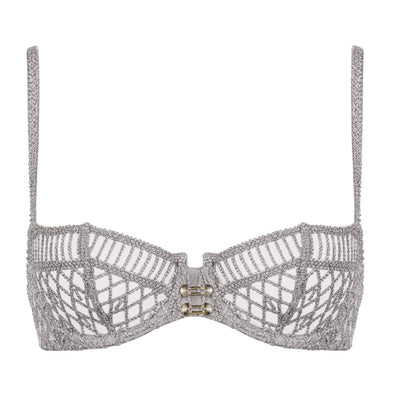 Aubade Stardust Dream Half Cup Bra 4DF14-Anna Bella Fine Lingerie-Cosmos Silver-30-D