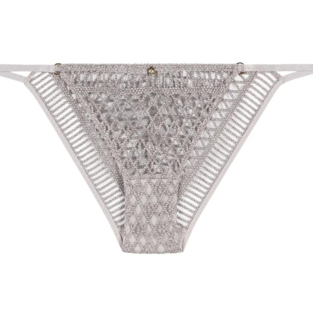 Aubade Stardust Dream Mini Coeur Brief 4D20-Panties-Aubade Paris-Cosmos Silver-Large-Anna Bella Fine Lingerie, Reveal Your Most Gorgeous Self!