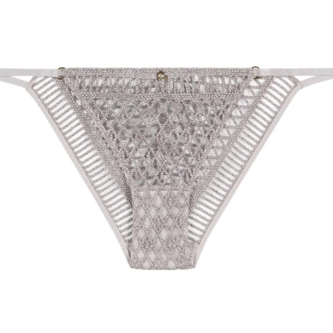 Aubade Stardust Dream Mini Coeur Brief 4D20-Panties-Aubade Paris-Cosmos Silver-Large-Anna Bella Fine Lingerie, Reveal Your Most Gorgeous Self!