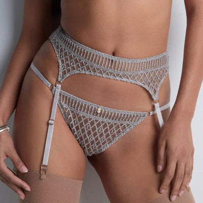 Aubade Stardust Dream Mini Coeur Brief 4D20-Panties-Aubade Paris-Cosmos Silver-Large-Anna Bella Fine Lingerie, Reveal Your Most Gorgeous Self!