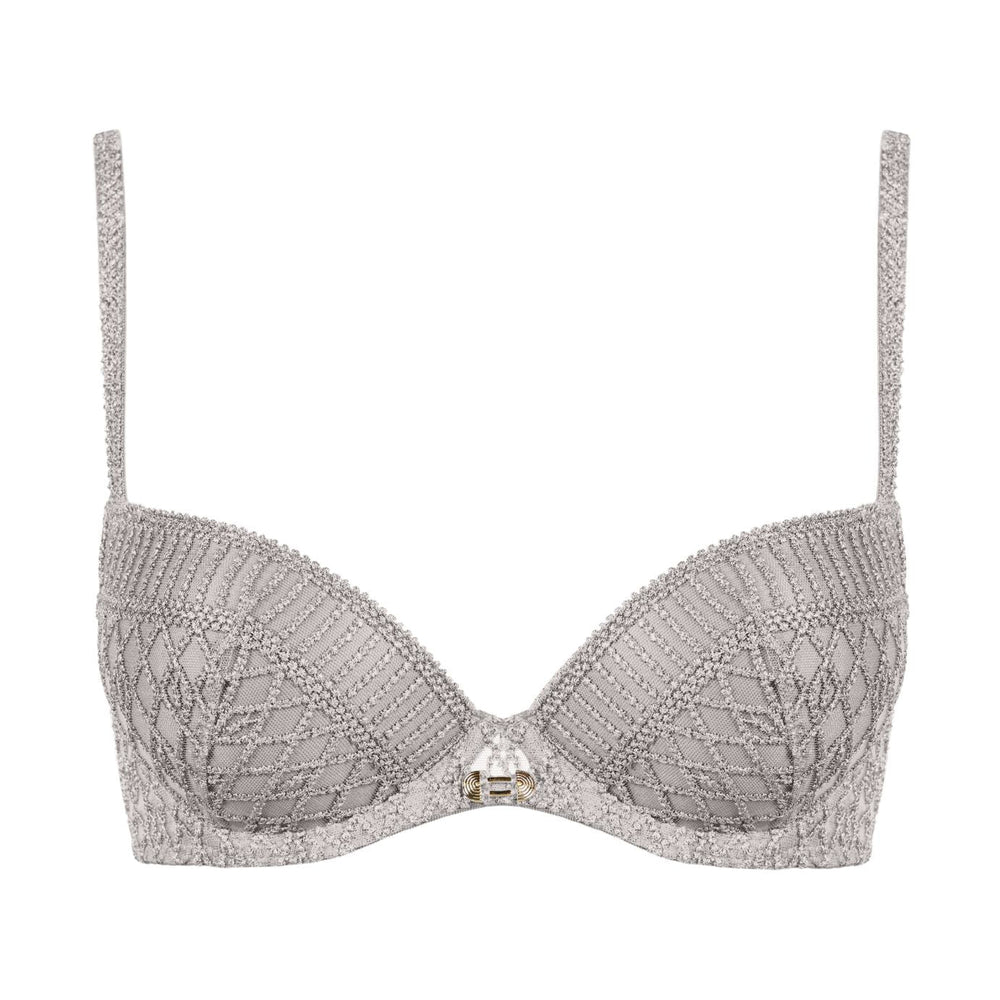 Aubade Stardust Dream Moulded Plunge Bra 4DN08-Bras-Aubade Paris-Cosmos Silver-32-B-Anna Bella Fine Lingerie, Reveal Your Most Gorgeous Self!