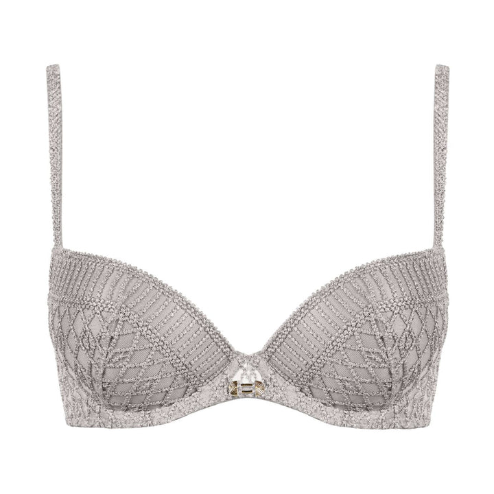 Aubade Stardust Dream Moulded Plunge Bra 4DN08-Bras-Aubade Paris-Cosmos Silver-32-B-Anna Bella Fine Lingerie, Reveal Your Most Gorgeous Self!