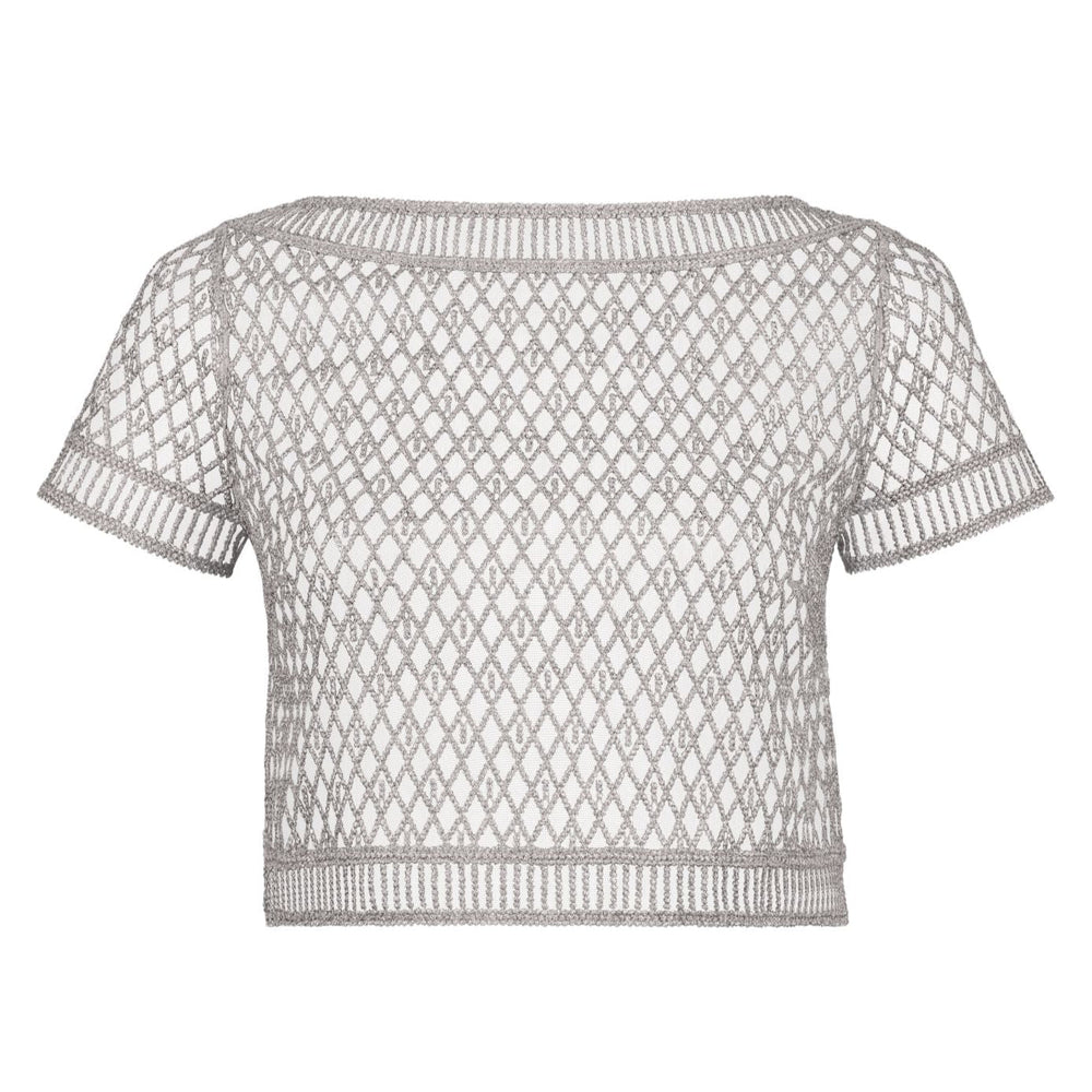 Aubade Stardust Dream Short Sleeve Crop Top 4D48-Seductive Accessories-Aubade Paris-Cosmos Silver-Small-Anna Bella Fine Lingerie, Reveal Your Most Gorgeous Self!