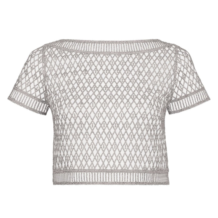 Aubade Stardust Dream Short Sleeve Crop Top 4D48-Seductive Accessories-Aubade Paris-Cosmos Silver-Small-Anna Bella Fine Lingerie, Reveal Your Most Gorgeous Self!