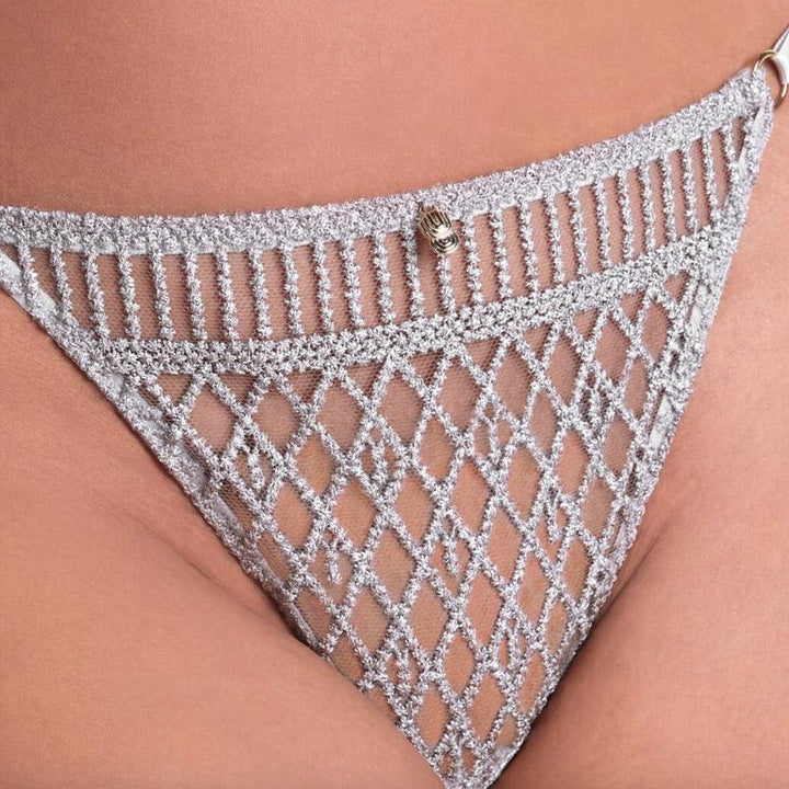 Aubade Stardust Dream Tanga 4D26-Panties-Aubade Paris-Cosmos Silver-XSmall-Anna Bella Fine Lingerie, Reveal Your Most Gorgeous Self!