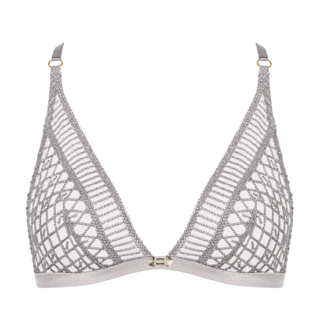 Aubade Stardust Dream Triangle Bra 4DF12-Bras-Aubade Paris-Cosmos Silver-30-E-Anna Bella Fine Lingerie, Reveal Your Most Gorgeous Self!