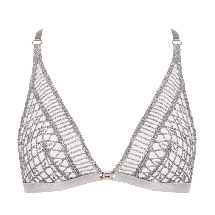 Aubade Stardust Dream Triangle Bra 4DF12-Bras-Aubade Paris-Cosmos Silver-30-E-Anna Bella Fine Lingerie, Reveal Your Most Gorgeous Self!