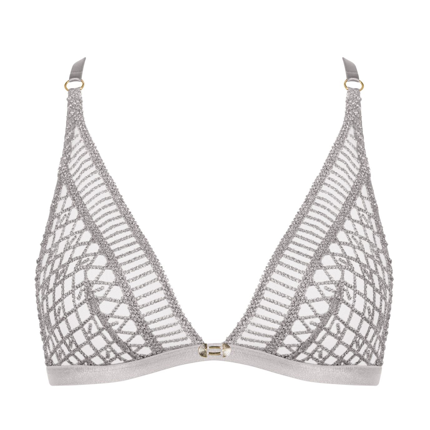 Aubade Stardust Dream Triangle Bra 4DF12-Anna Bella Fine Lingerie-Cosmos Silver-30-E