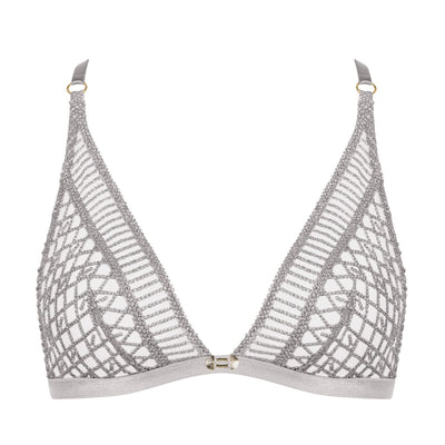 Aubade Stardust Dream Triangle Bra 4DF12-Anna Bella Fine Lingerie-Cosmos Silver-30-E