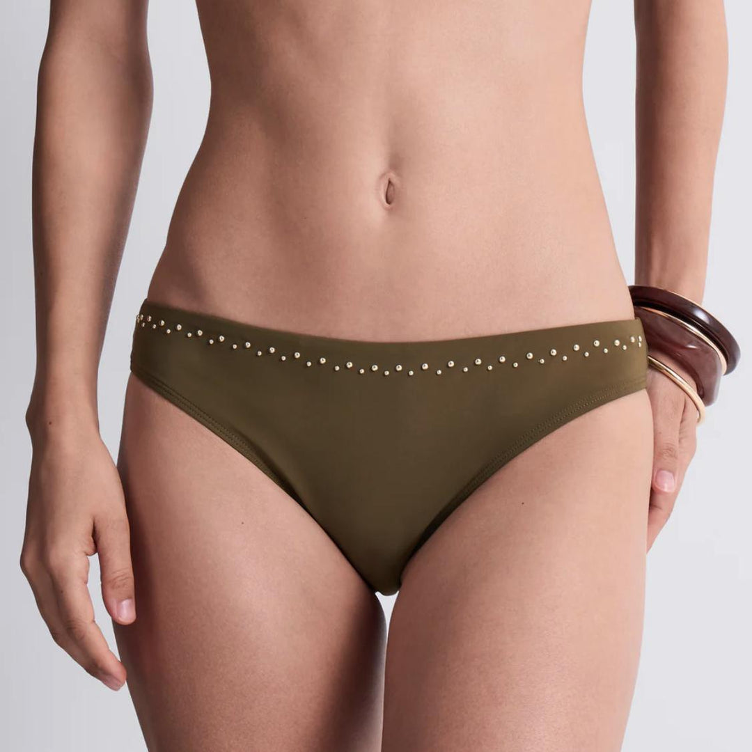 Aubade Summer Stars Brazilian Swim Brief 6P22 in Khaki-Swimwear-Aubade Paris-Khaki-XLarge-Anna Bella Fine Lingerie, Reveal Your Most Gorgeous Self!